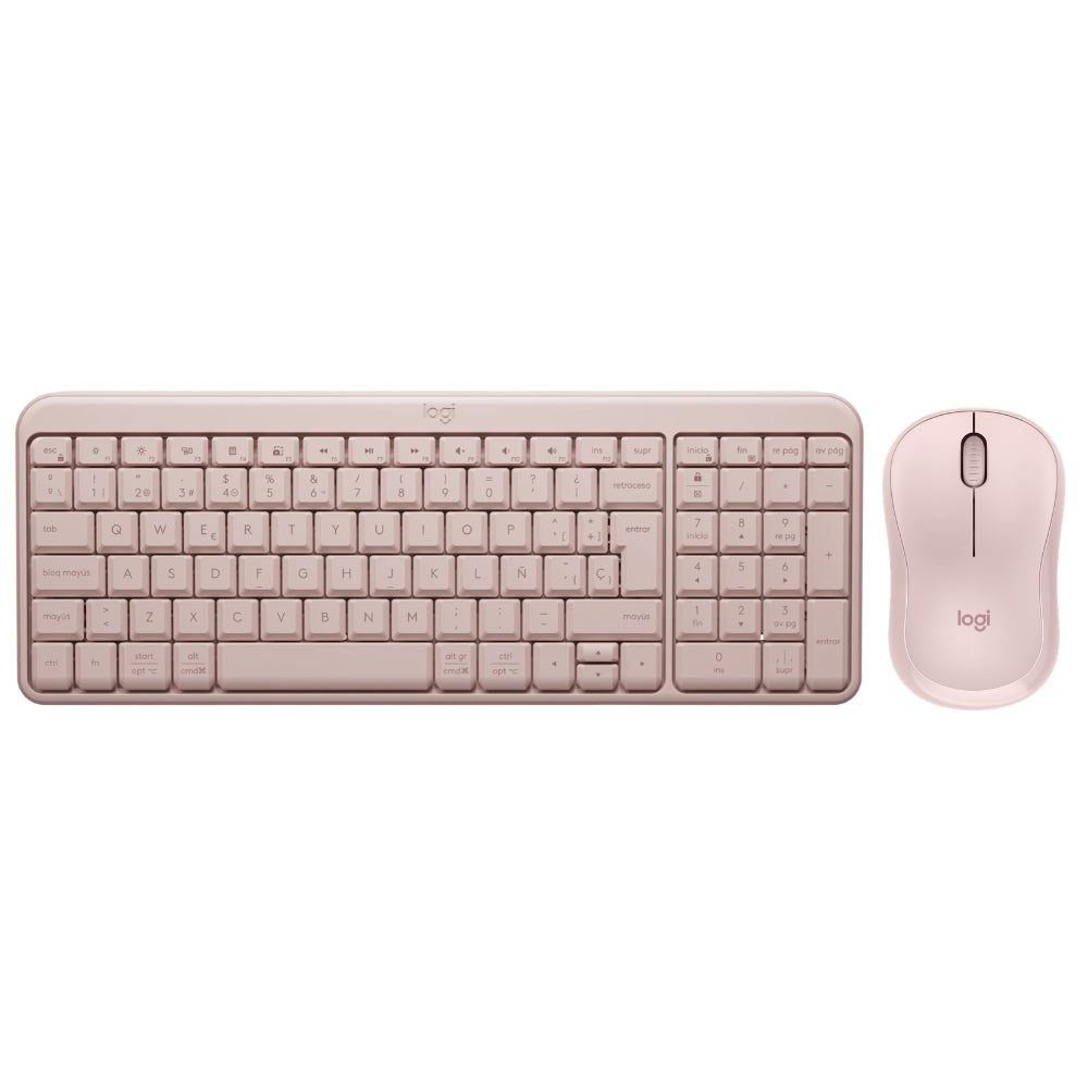 Teclado Bluetooth Inalámbrico Logitech K250 Compacto + Logitech M240 Silencioso Ratón Bluetooth Inalámbrico - Rosa