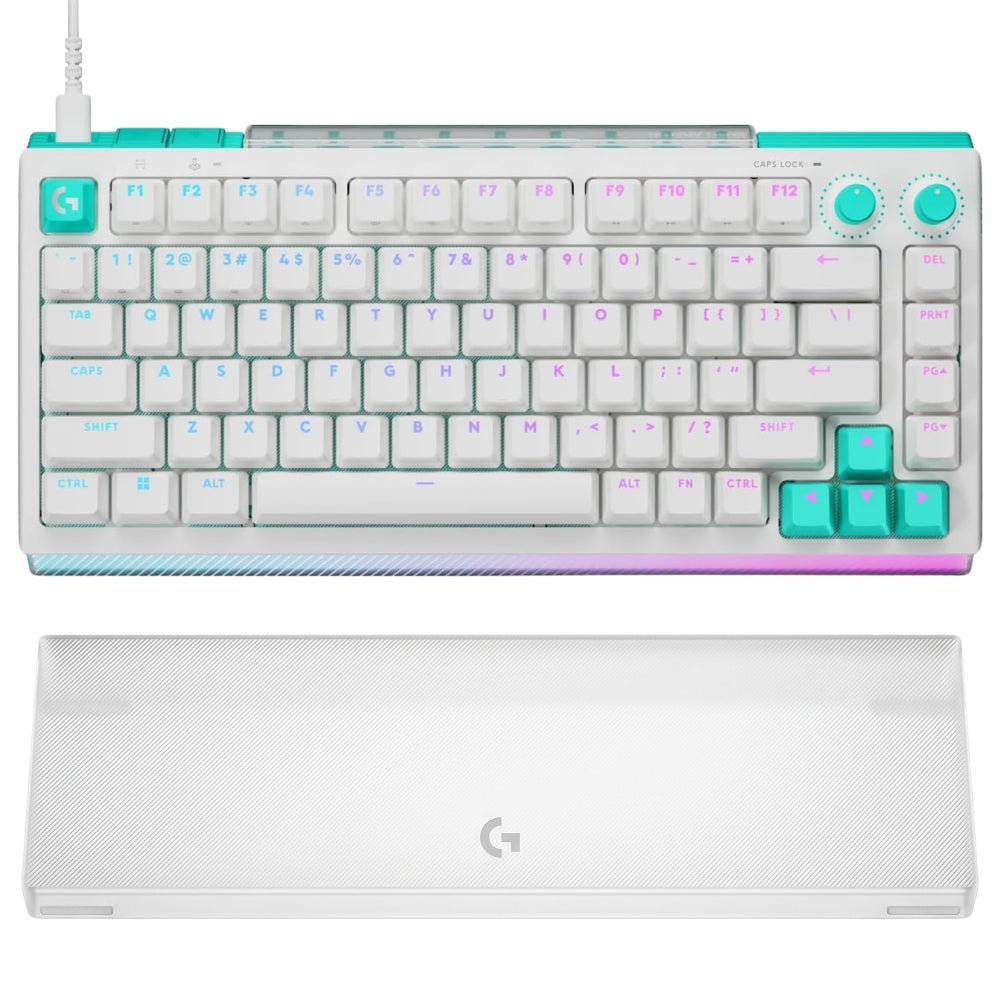 Teclado Gamer Mecanico Logitech G512 X 75 Switch Tactil + Reposamuñecas Logitech Palm Rest - Blanco