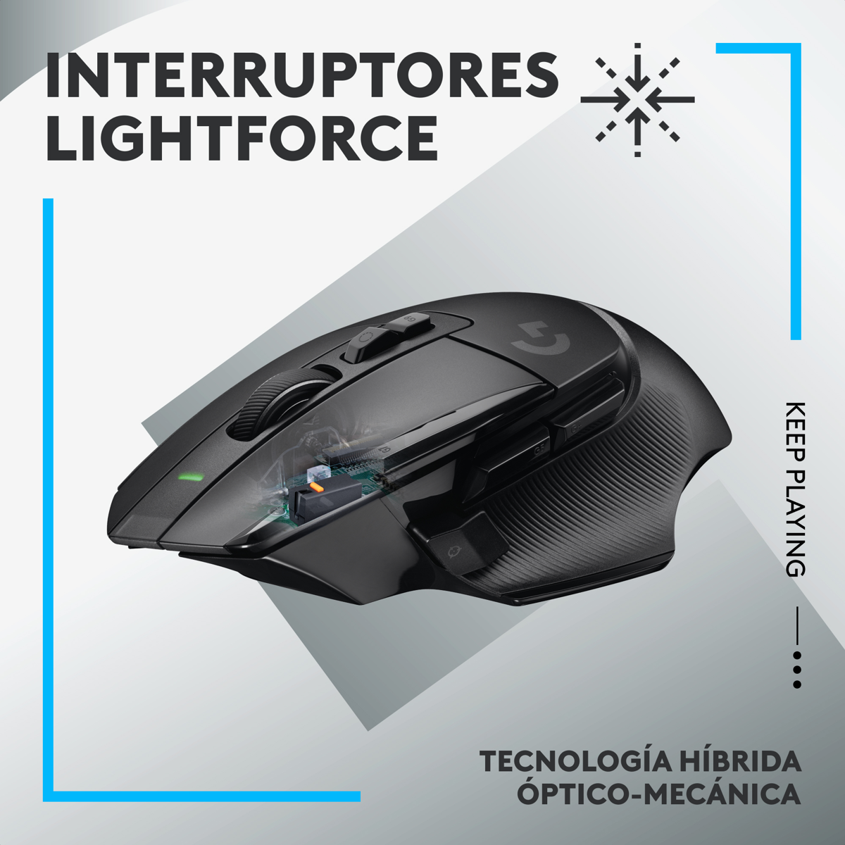 Logitech G502 X Lightspeed, Mouse Gamer Inalámbrico Hero 25k, Negro