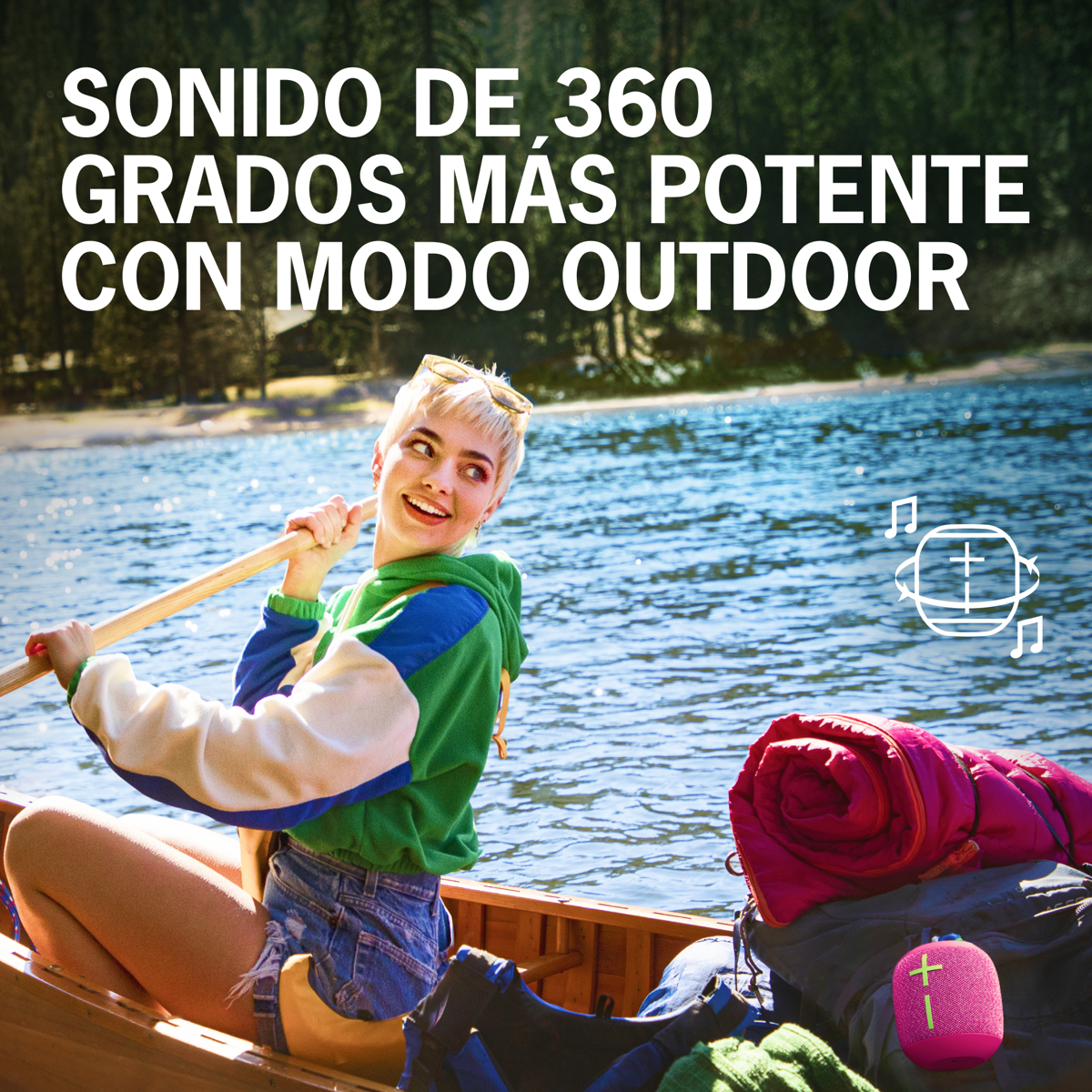 Parlante Impermeable Bluetooth Ultimate Ears Wonderboom 3, Rosa