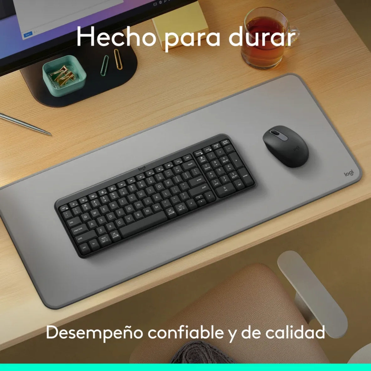 Teclado Bluetooth Inalámbrico Logitech K250 Compacto + Logitech M240 Silencioso Ratón Bluetooth Inalámbrico - Rosa