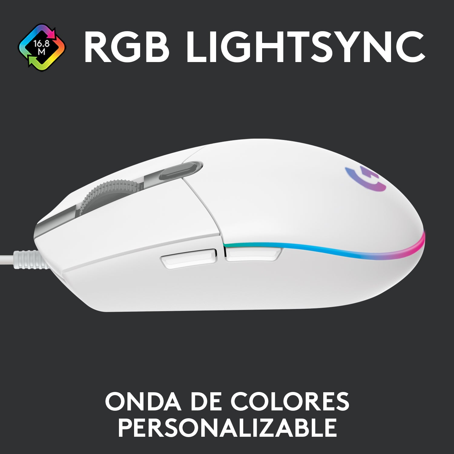 Mouse Gamer Logitech G203 RGB LIGHTSYNC, 6 Botones 8.000 DPI - Blanco + Auriculares Gamer Logitech G335 con Cable y Micrófono para PC, Xbox, Playstation - Blanco