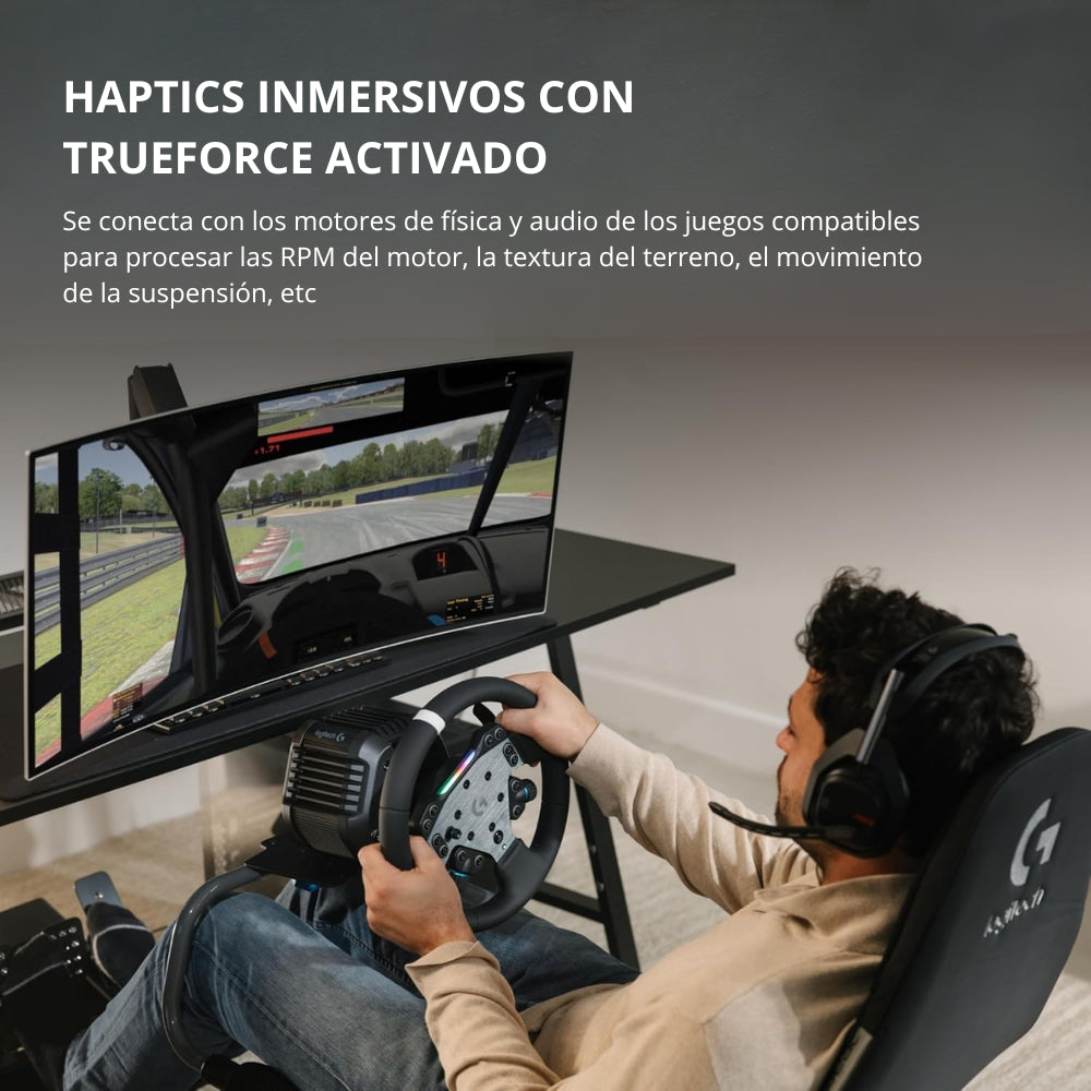 Volante De Carreras Logitech RS50 TrueForce + Pedales Para Simulador De Carreras Logitech G Rs Pedals