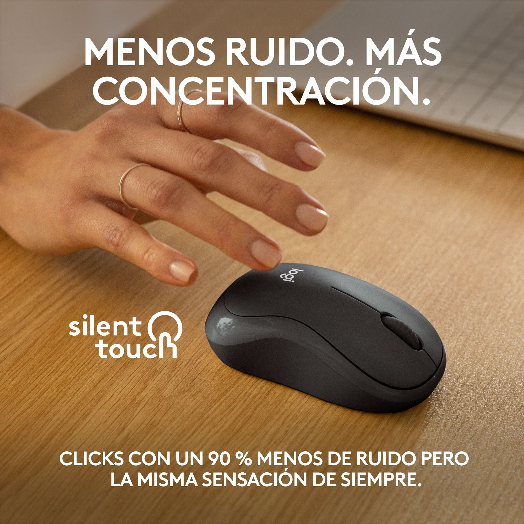 Teclado Bluetooth Inalámbrico Logitech K250 Compacto + Logitech M240 Silencioso Ratón Bluetooth Inalámbrico - Negro