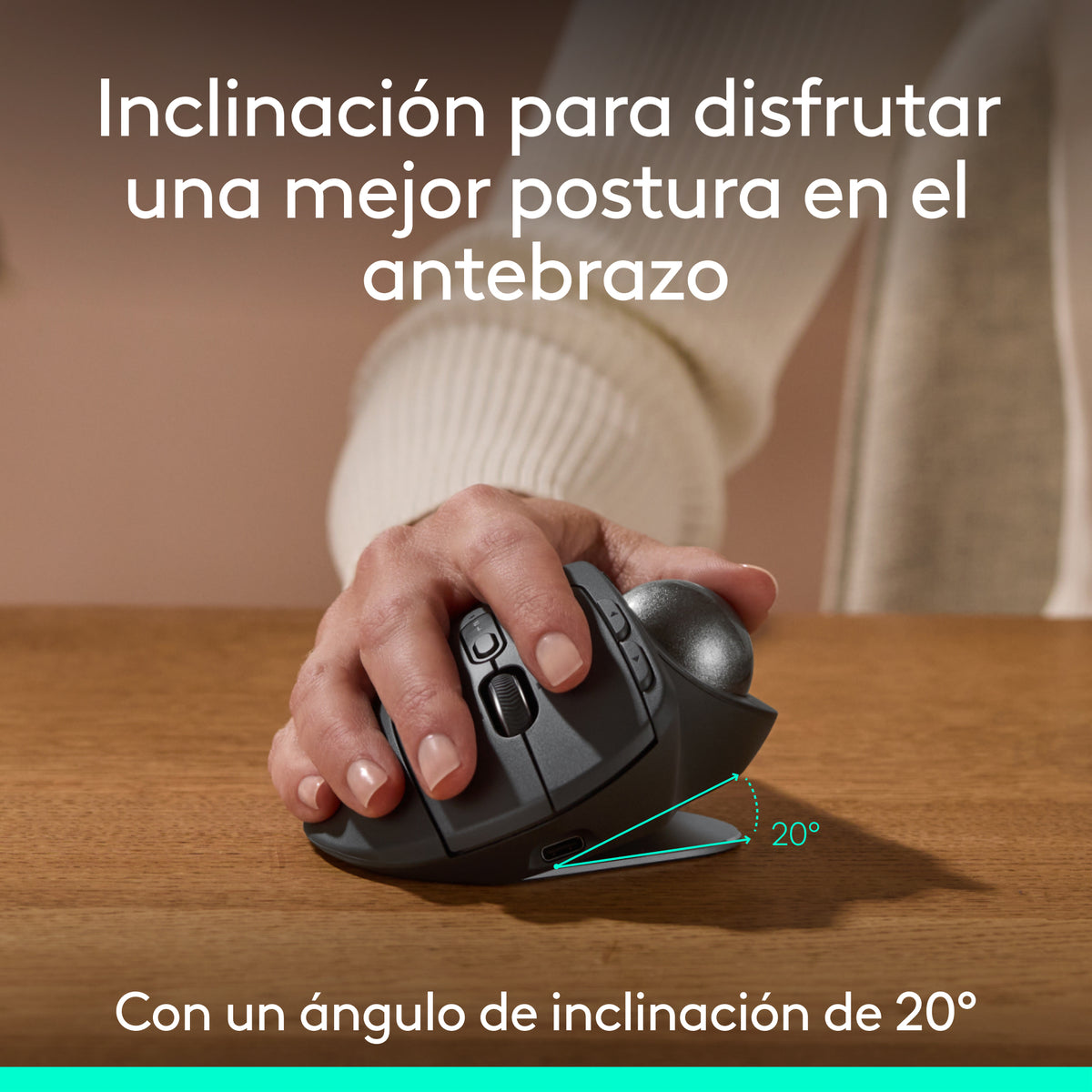 Teclado Ergonómico Inalámbrico Logitech Wave Keys + Mouse Trackball Avanzado Logitech MX Ergo S, Inalámbrico Bluetooth/Bolt + Obsequio Soporte