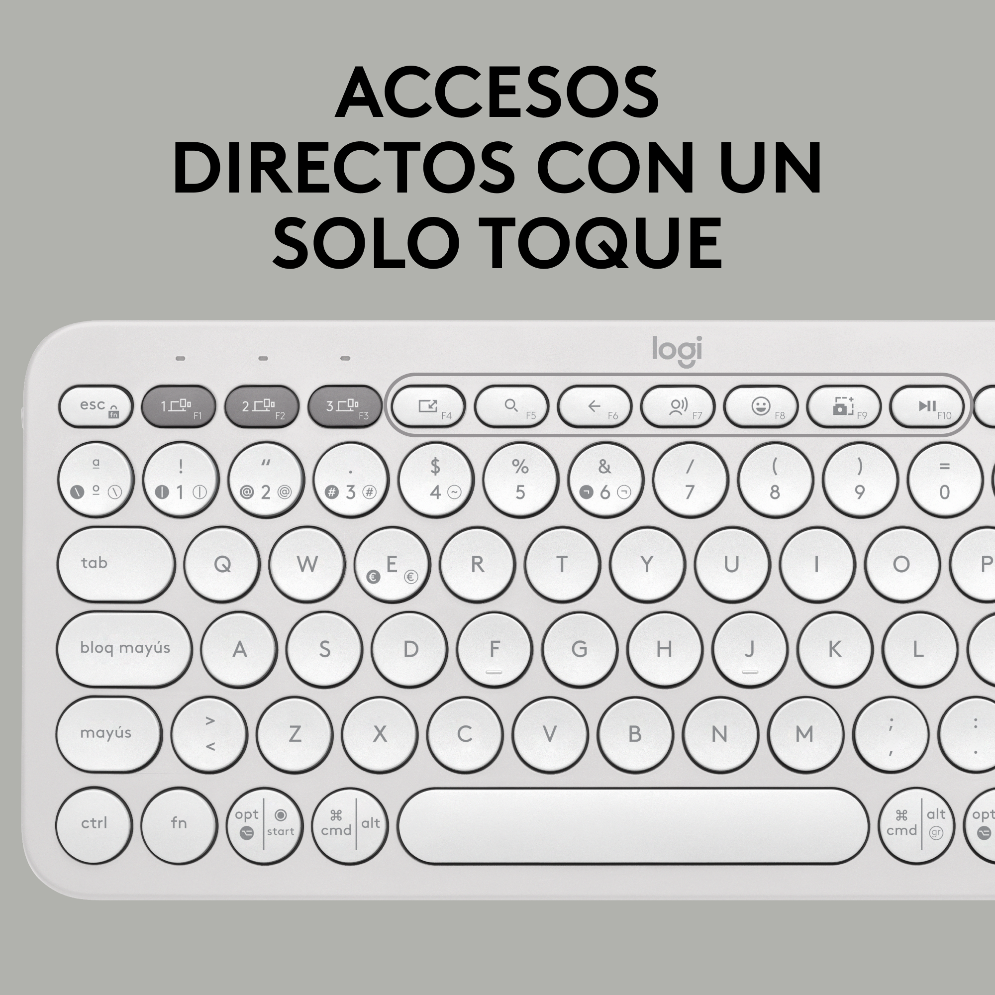 Teclado Bluetooth Logitech Pebble Keys 2 K380s Multidispositivo + Logitech M240 Silencioso Ratón Bluetooth Inalámbrico - Blanco