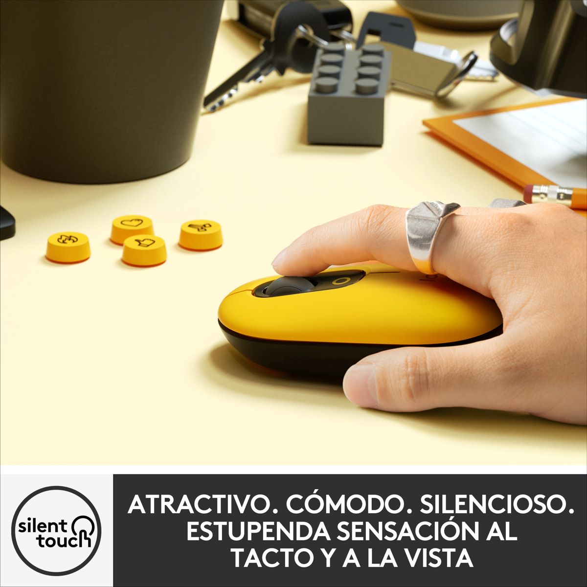 Teclado Bluetooth Multidispositivo Logitech Pebble Keys 2 K380s + Mouse Bluetooth Logitech POP con Botón Emojis SilentTouch Multidispositivo - Blast