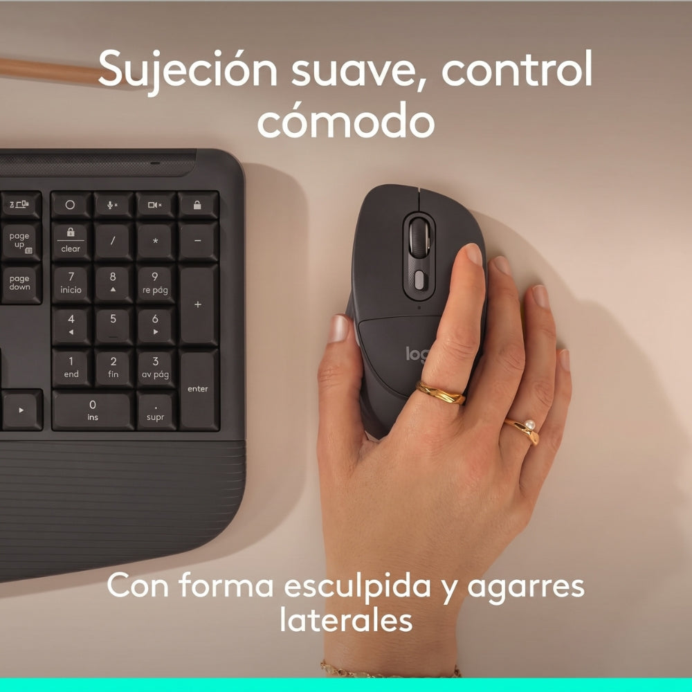 Mouse Inalámbrico Logitech Signature Comfort Plus M850 L Multidispositivo Bluetooth - Grafito