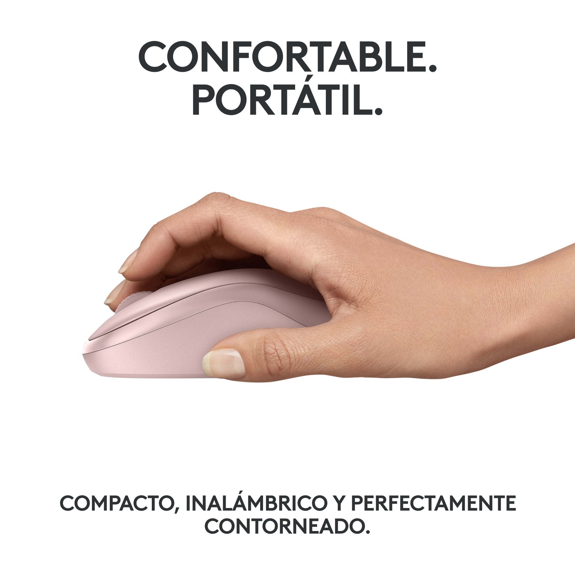 Teclado Bluetooth Inalámbrico Logitech K250 Compacto + Logitech M240 Silencioso Ratón Bluetooth Inalámbrico - Rosa