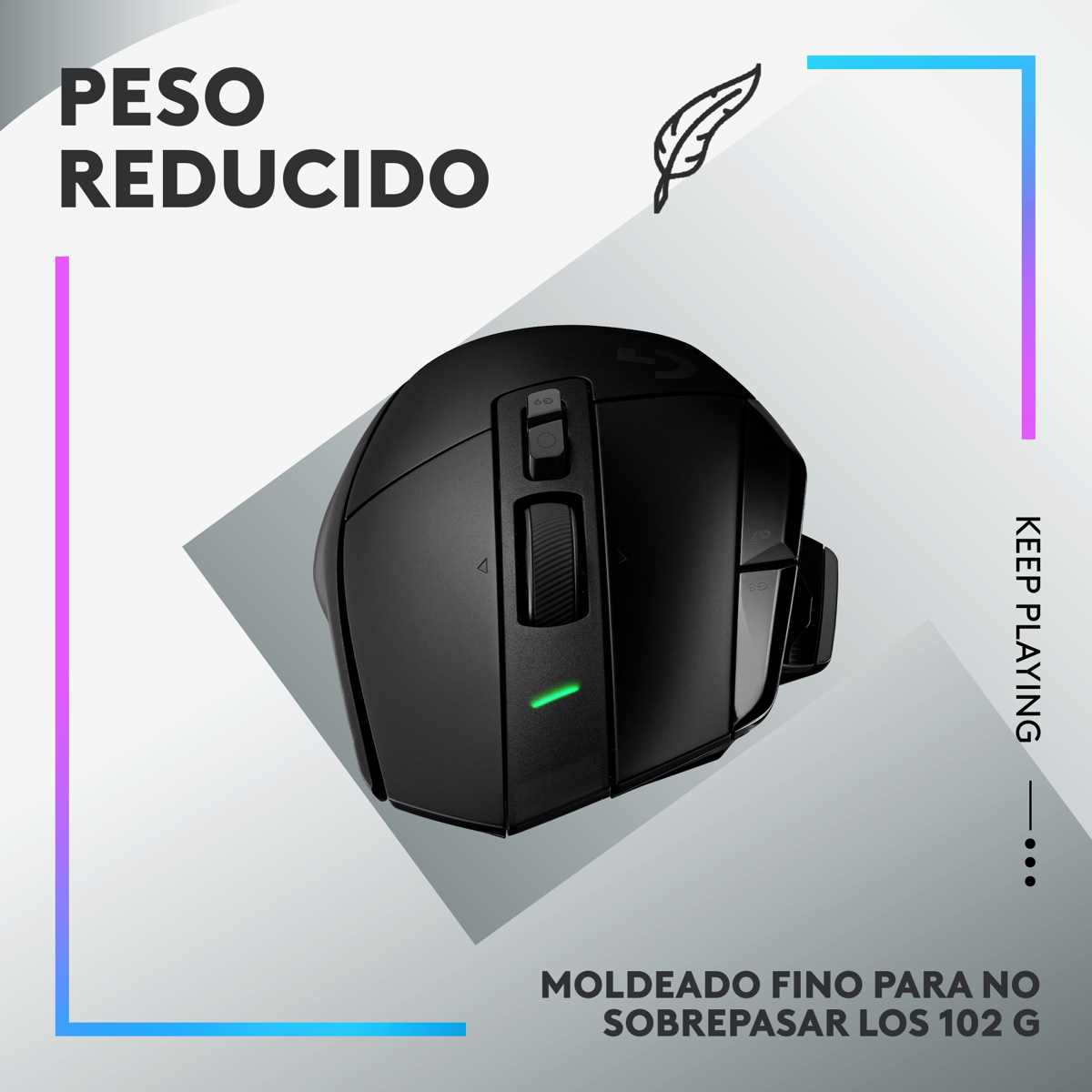 Logitech G502 X Lightspeed, Mouse Gamer Inalámbrico Hero 25k, Negro
