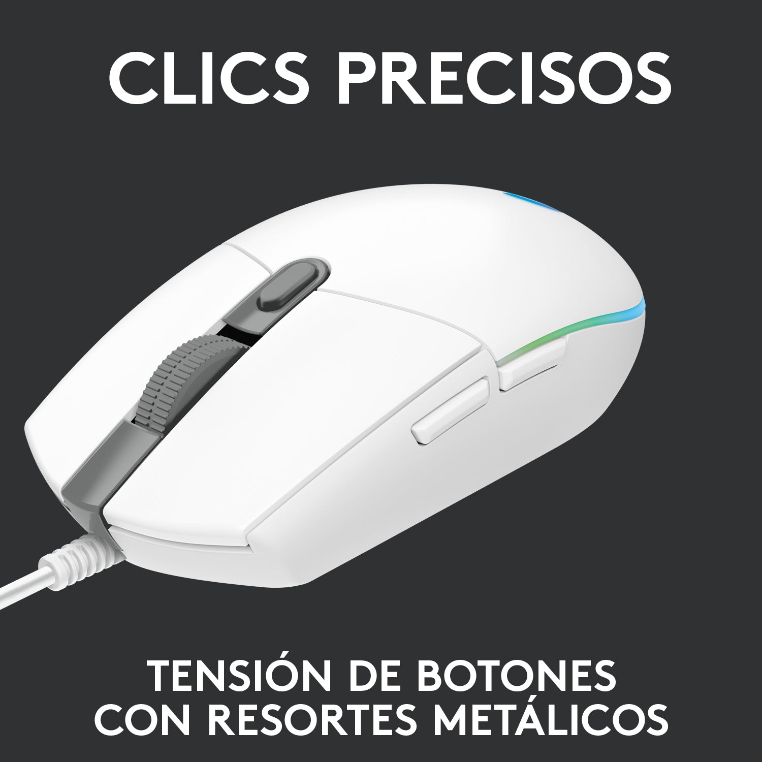 Mouse Gamer Logitech G203 RGB LIGHTSYNC, 6 Botones 8.000 DPI - Blanco + Auriculares Gamer Logitech G335 con Cable y Micrófono para PC, Xbox, Playstation - Blanco