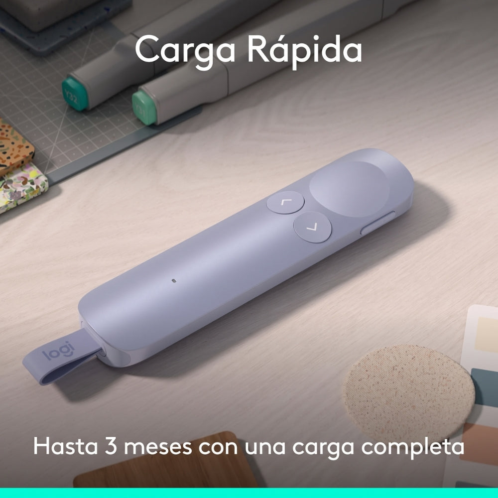 Presentador Inalambrico Logitech Spotlight 2 BT, USB-C - Lila