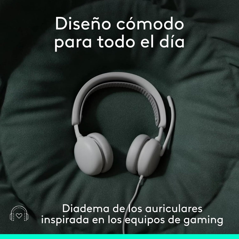 Diadema Profesional Logitech Zone Wireless 2 ES con ANC Híbrida Adaptativa - Blanco Crudo