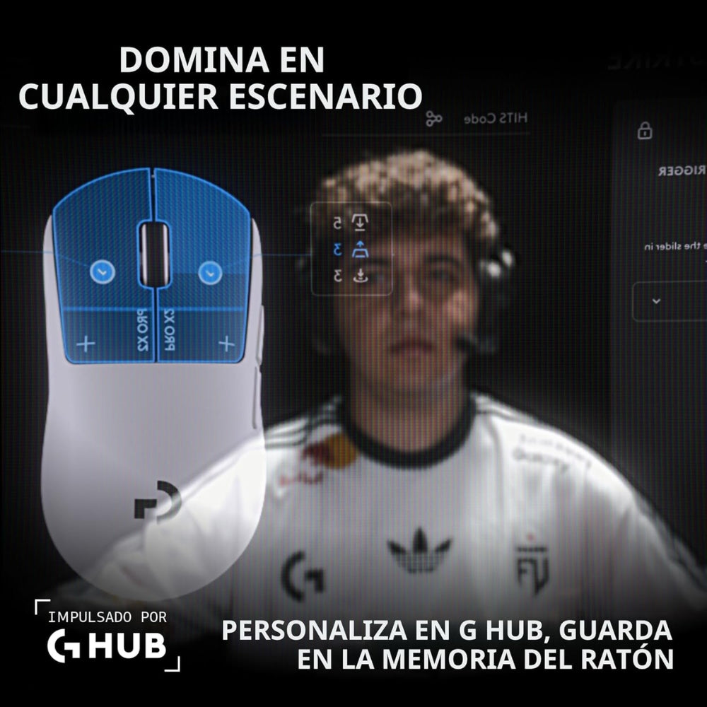 Mouse Gamer Inalámbrico Logitech G PRO X2 SUPERSTRIKE Lightspeed - Blanco/Negro