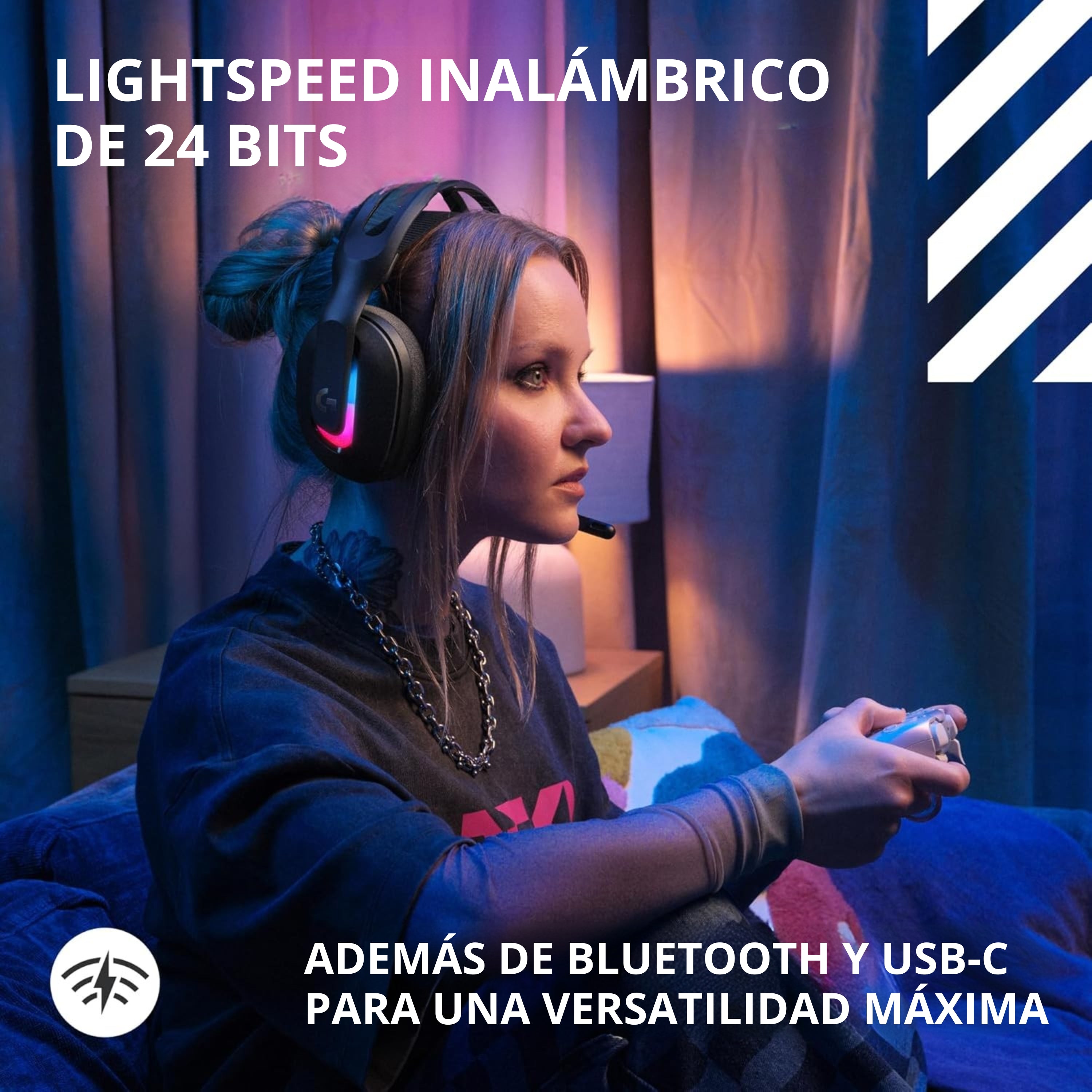 Diadema Gamer Logitech G A20X Lightspeed para PS5, Xbox, Switch, PC, Negro