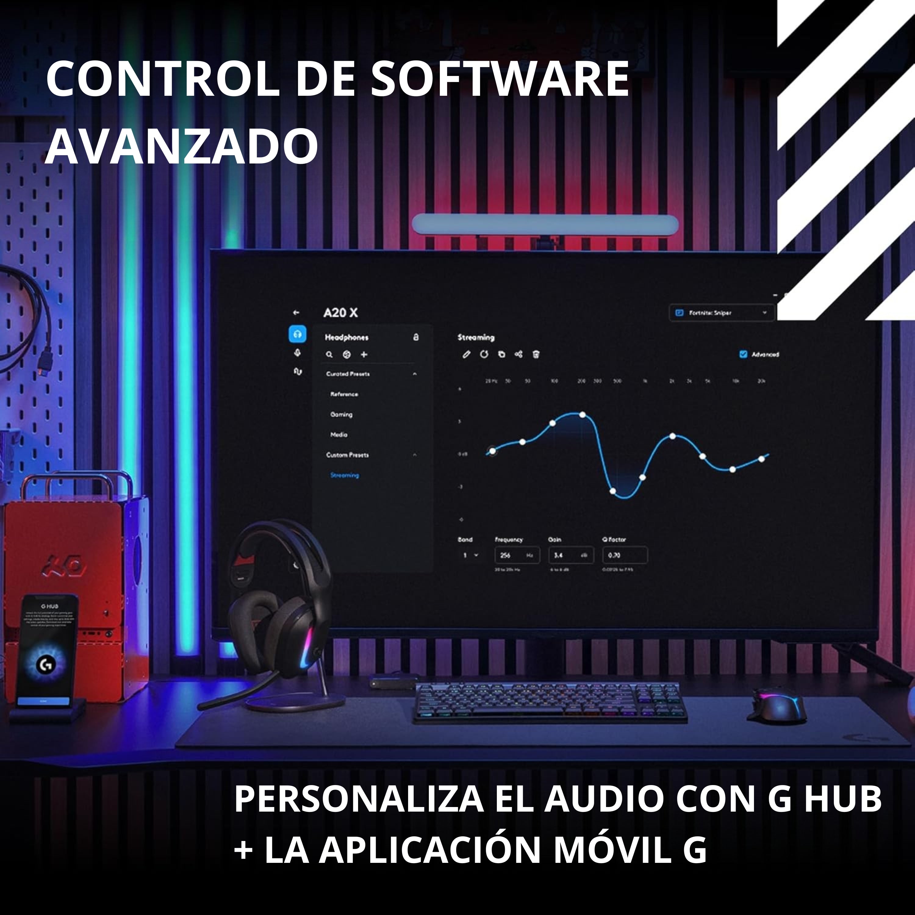 Diadema Gamer Logitech G A20X Lightspeed para PS5, Xbox, Switch, PC, Negro