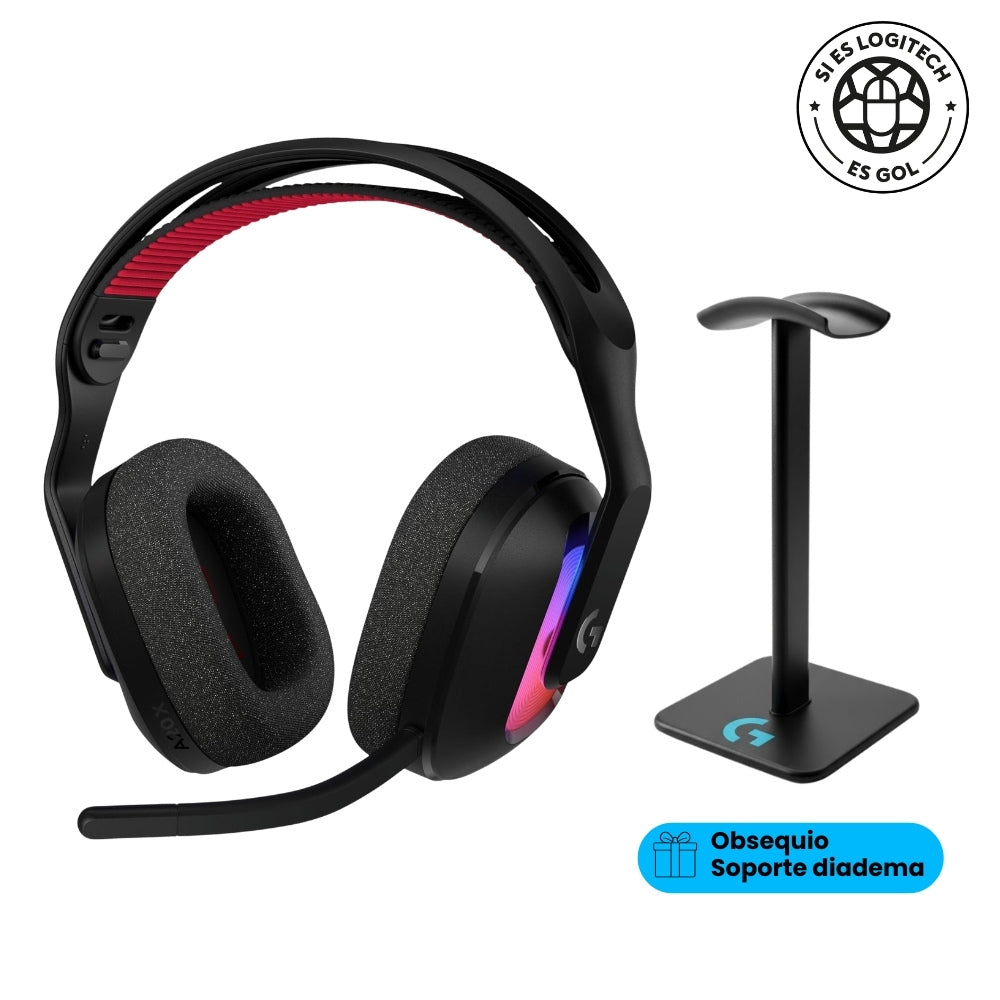 Diadema Gamer Logitech G A20X Lightspeed para PS5, Xbox, Switch, PC, Negro + Obsequio Soporte para Diadema