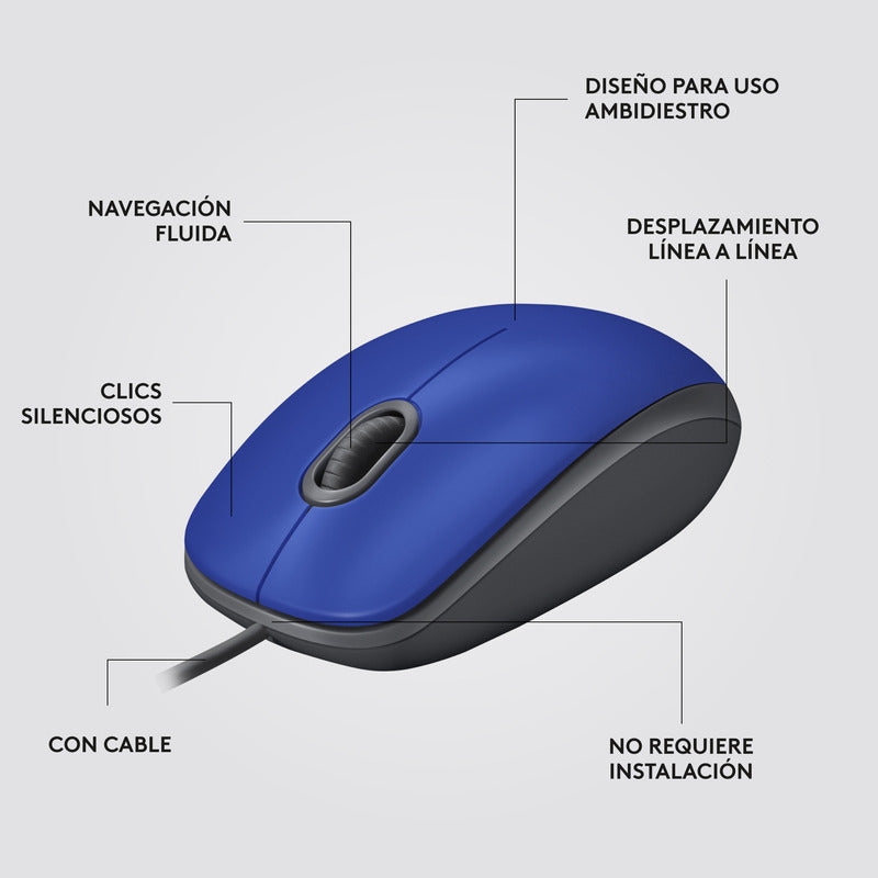 Mouse Logitech M110 Silent/ Clics 90% Más Silenciosos Azul