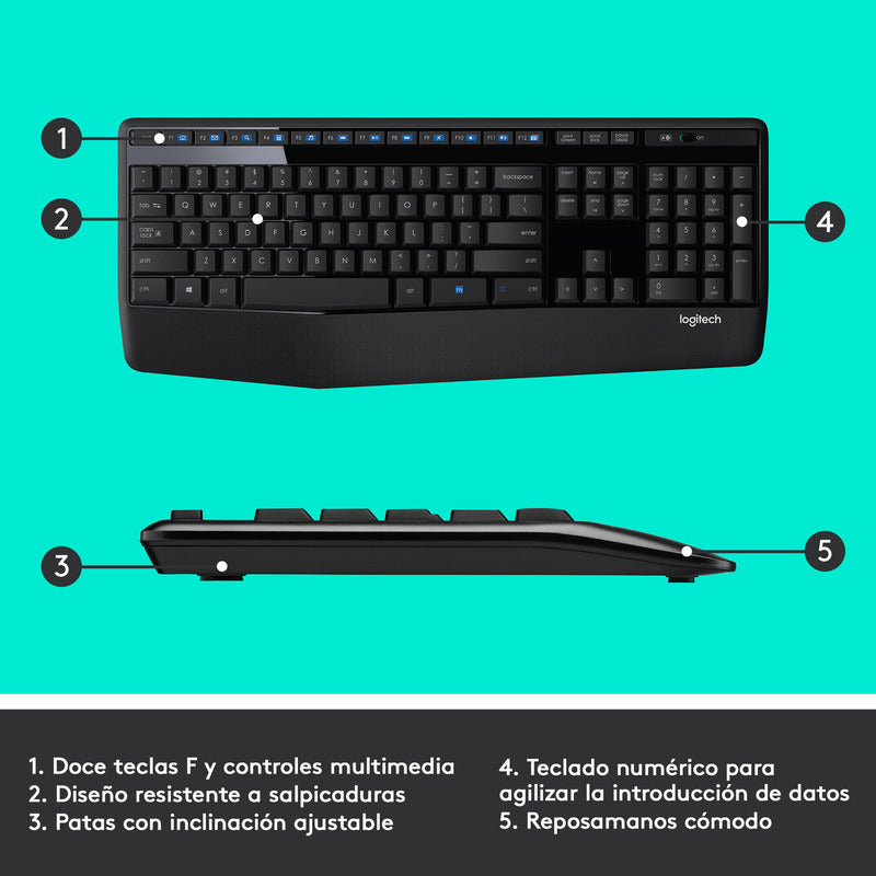 Combo Inalámbrico Logitech Mk345, Teclado Multimedia Y Mouse