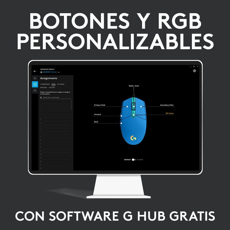 Combo Gamer Logitech Mouse G203 Azul + Pad Mouse G240