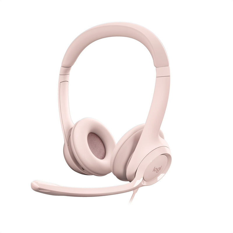 Diadema Usb Logitech H390, Mic Sin Ruido Y Controles, Rosa