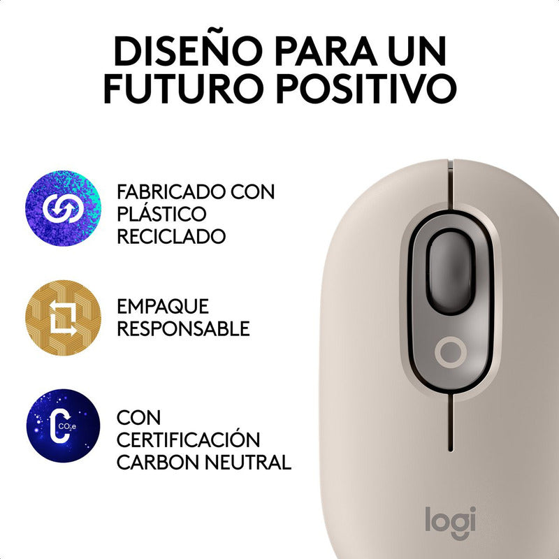 Mouse Inalámbrico Logitech Pop Mist Con Botón Emojis