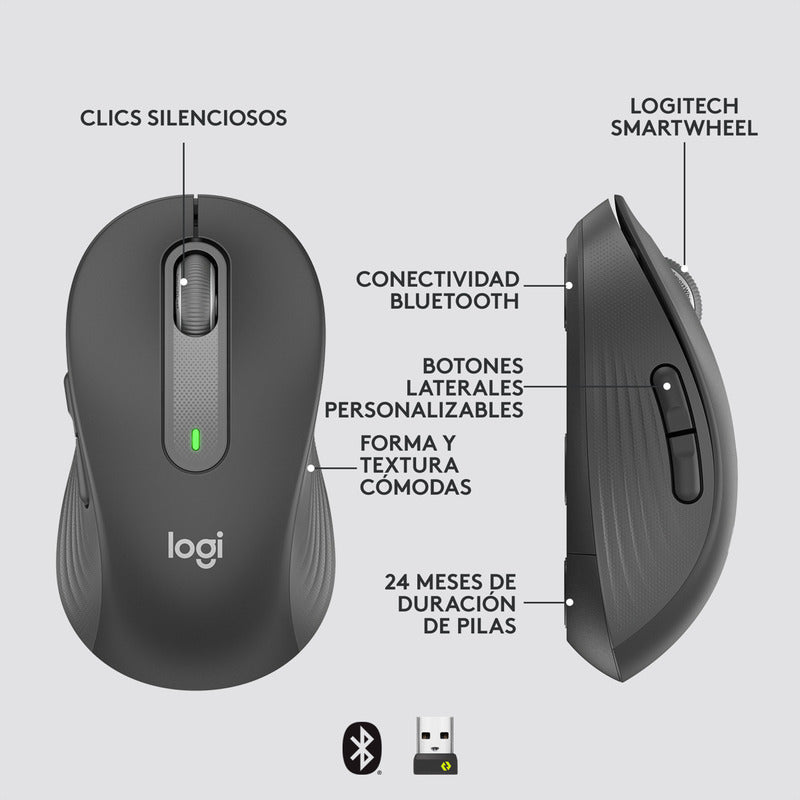 Mouse Inalámbrico Logitech Signature M650 L Left, Bluetooth