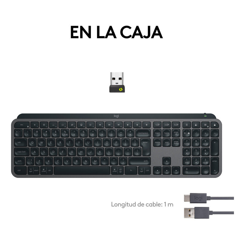 Teclado Avanzado Logitech MX Keys S Inalámbrico Iluminado Smart Actions Multidispositivo