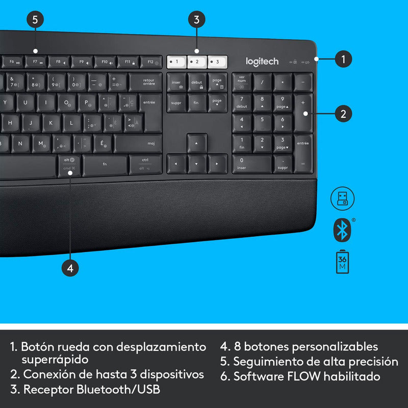 Combo Wireless Logitech Mk850 Performance: Teclado Y Mouse