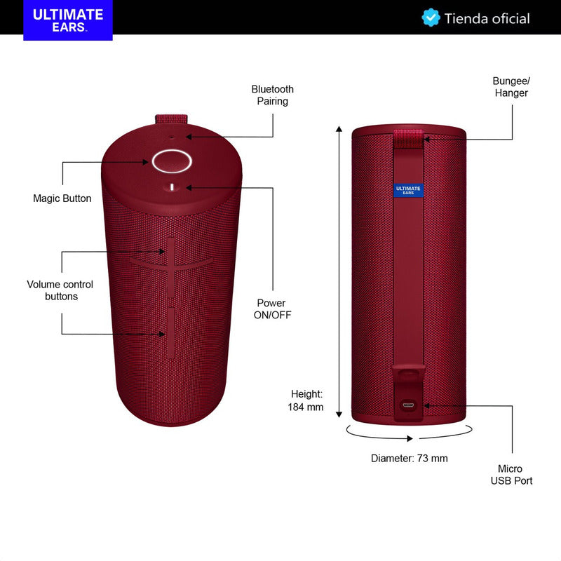Ultimate Ears Boom 3, Parlante Bluetooth Impermeable