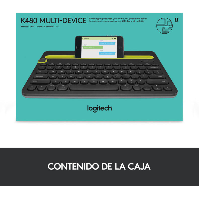 Teclado Logitech K480, Bluetooth Multidispositivo Y Moderno