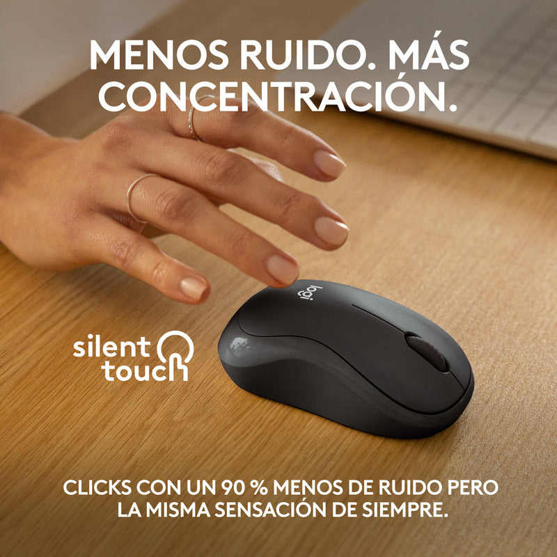Mouse Bluetooth Logitech M240 Silent con clics 90% más silenciosos, Grafito
