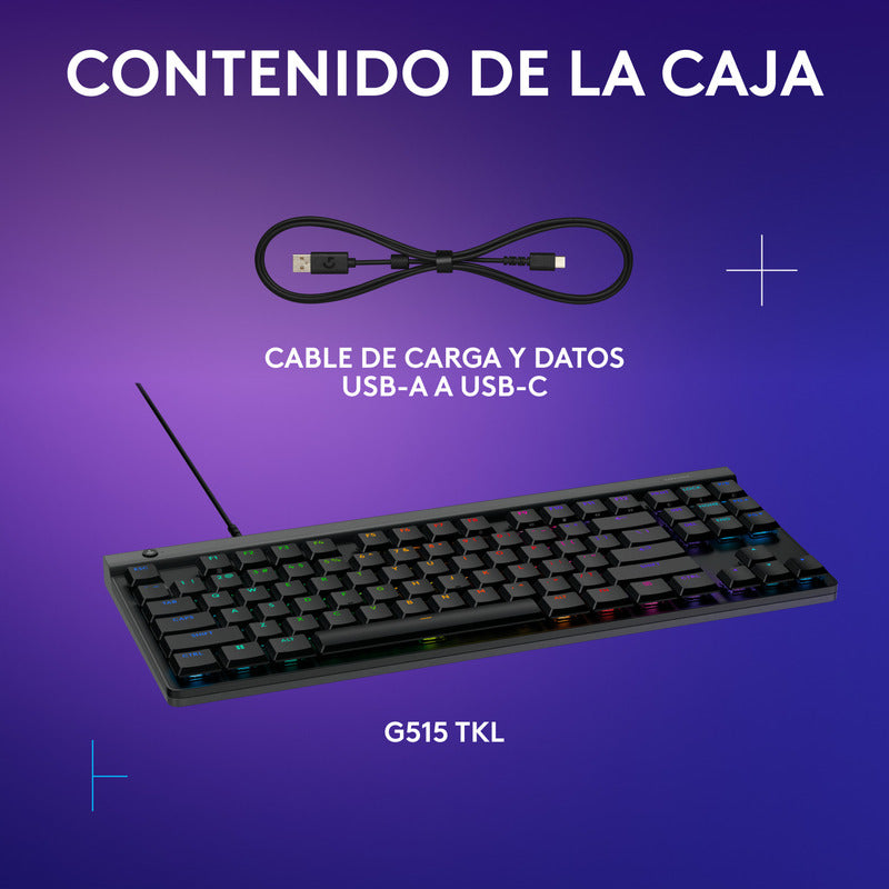 Teclado Gamer Mecánico Lightsync Rgb Logitech G515 Tkl, Negro
