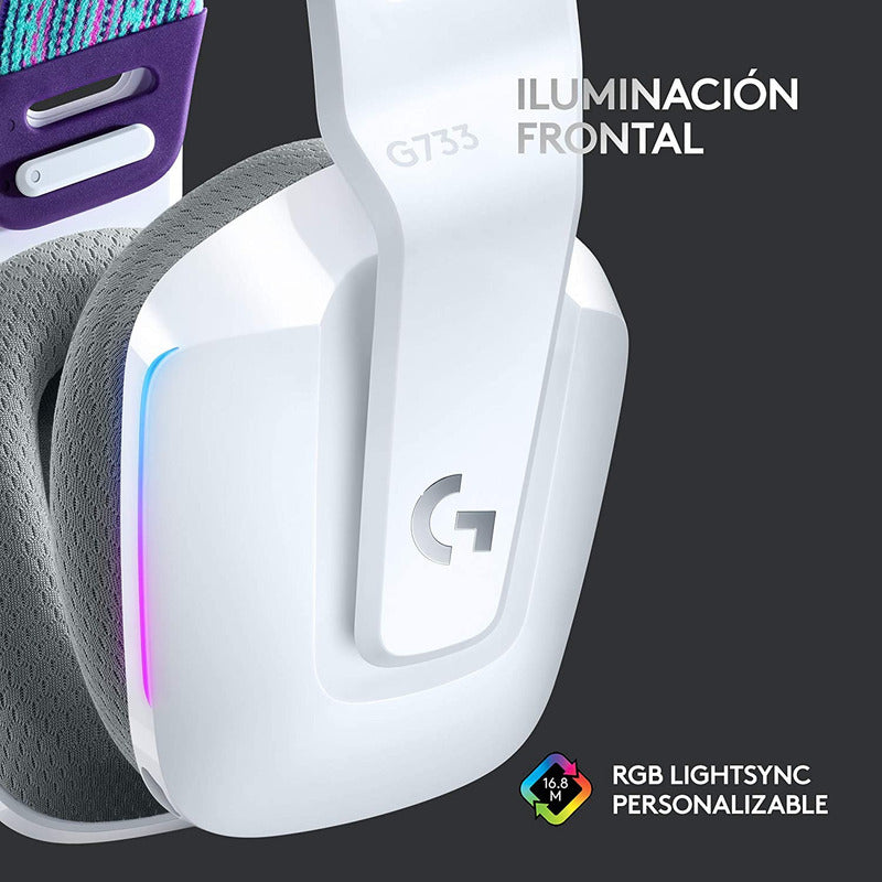 Diadema Gamer Logitech G733, Rgb Inalámbrica / 7.1 - Blanco