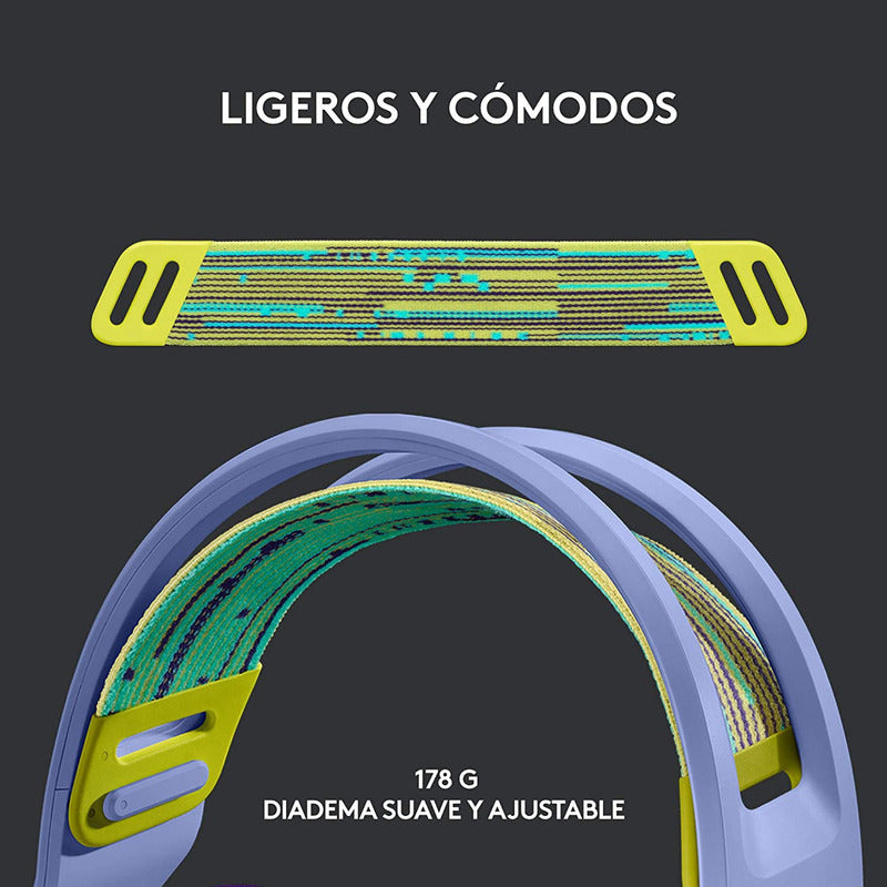 Diadema Gamer Logitech G733, Rgb Inalámbrica / 7.1 - Lila