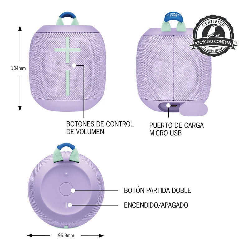 Parlante Impermeable Bluetooth Ultimate Ears Wonderboom 3, Lavanda