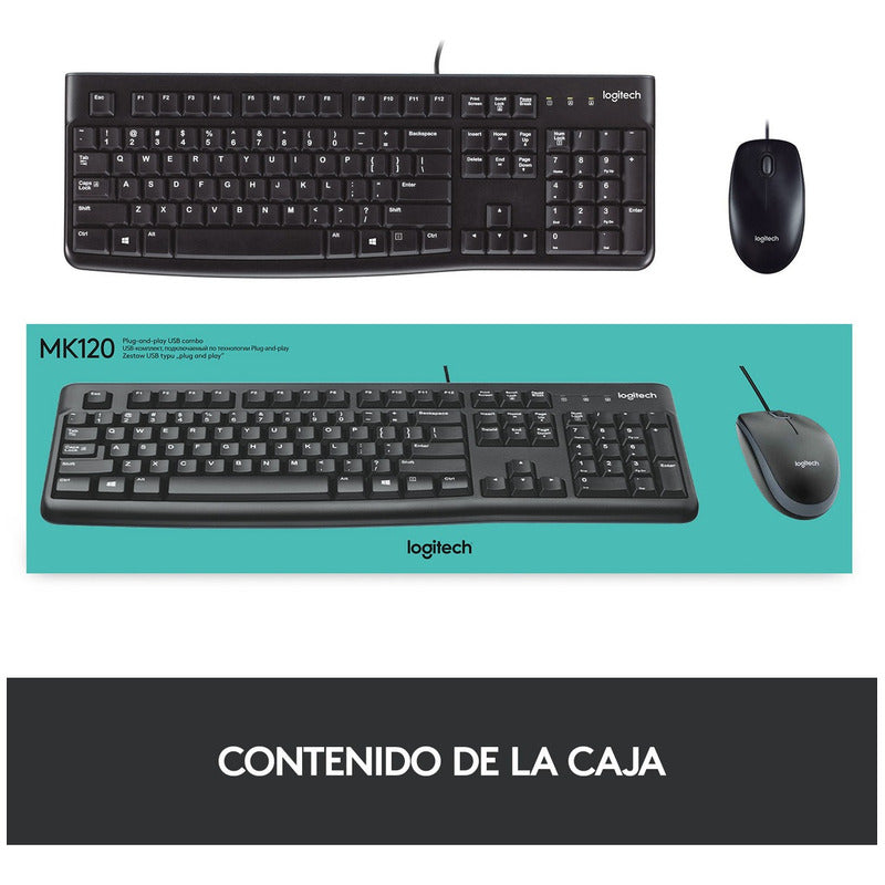 Combo Teclado Y Mouse Usb Plug And Play Logitech Mk120