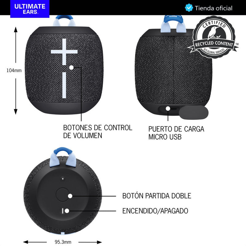 Parlante Impermeable Bluetooth Ultimate Ears Wonderboom 3, Negro
