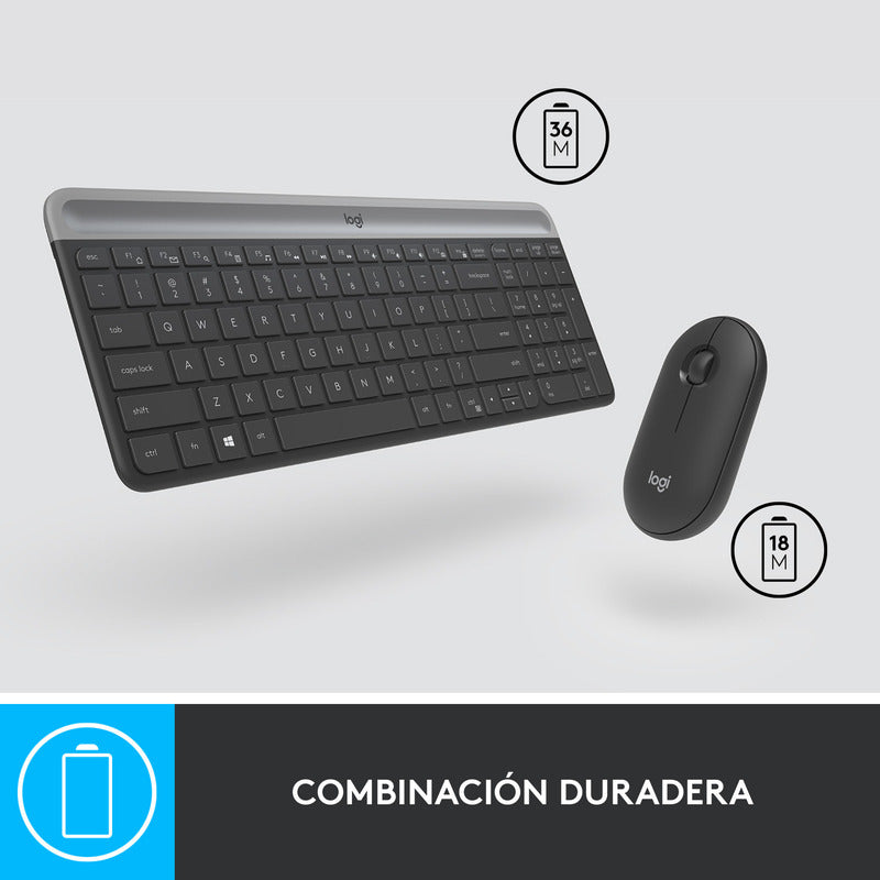 Combo Inalámbrico Slim Logitech Mk470, Teclado Y Mouse