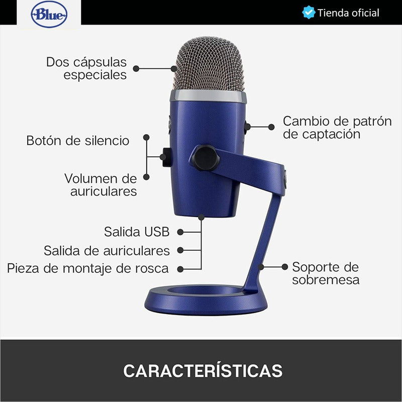 Blue Yeti Nano, Micrófono Usb Premium, Grabación / Streaming