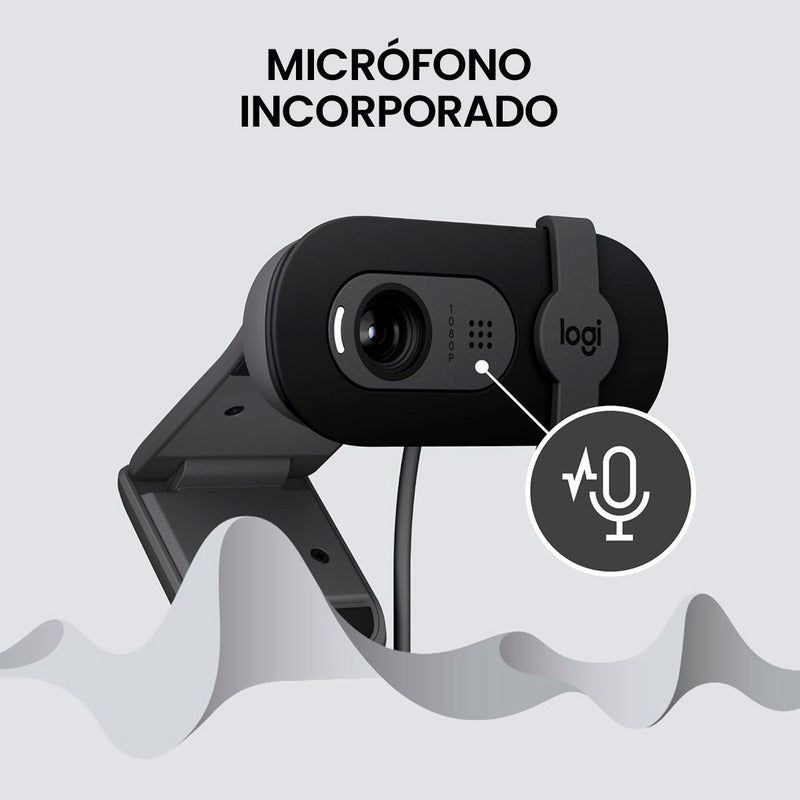Webcam Full Hd 1080p, Rightlight 2, Logitech Brio 100 Negro