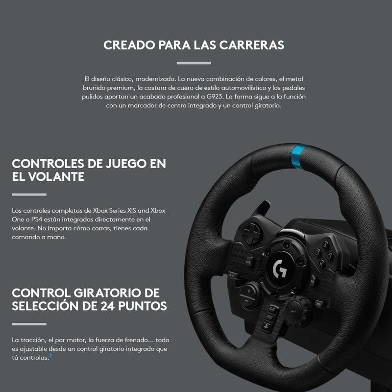 Timón Logitech G923 Para Pc / Xbox X|s One + Palanca Cambios