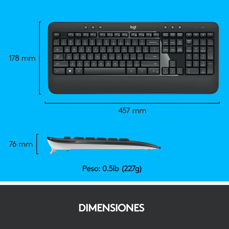 Combo Inalámbrico Logitech Mk540 Advanced, Teclado Y Mouse