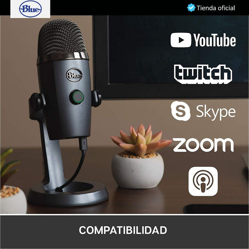 Blue Yeti Nano, Micrófono Usb Premium, Grabación / Streaming