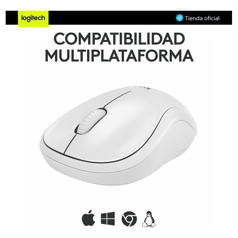 Mouse Bluetooth Logitech M240 Silent con clics 90% más silenciosos, Blanco