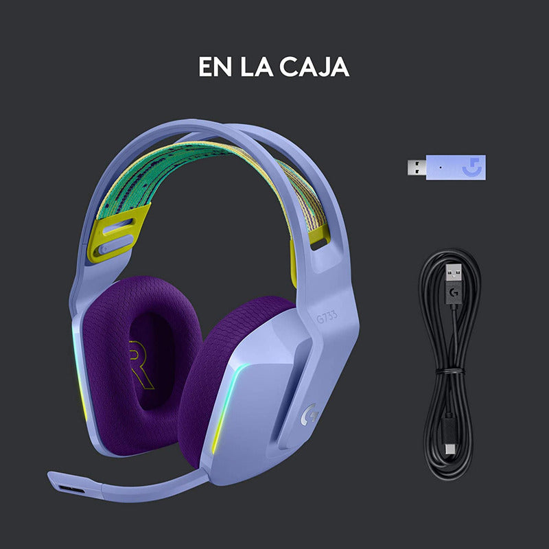 Diadema Gamer Logitech G733, Rgb Inalámbrica / 7.1 - Lila
