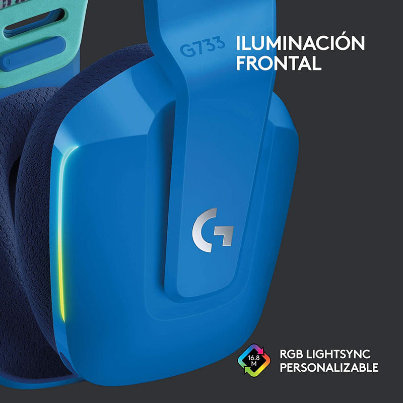 Diadema Gamer Logitech G733, Rgb Inalámbrica / 7.1 - Azul