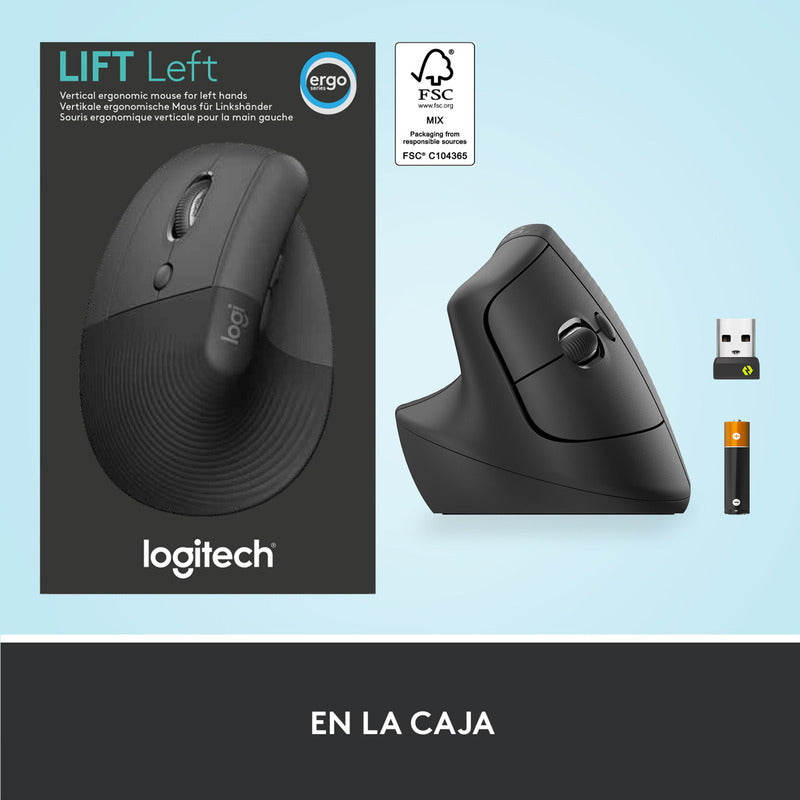 Mouse Ergonómico Logitech Lift Vertical Left Avanzado Zurdo