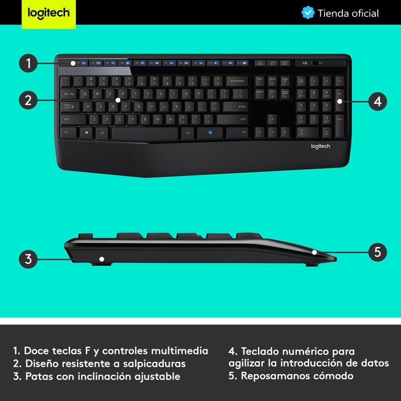 Combo Inalámbrico Logitech Mk345 + Pad Mouse Studio Series