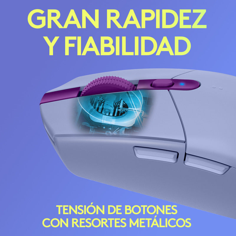 Mouse Gamer Inalámbrico Logitech G305, 12000dpi - Lila